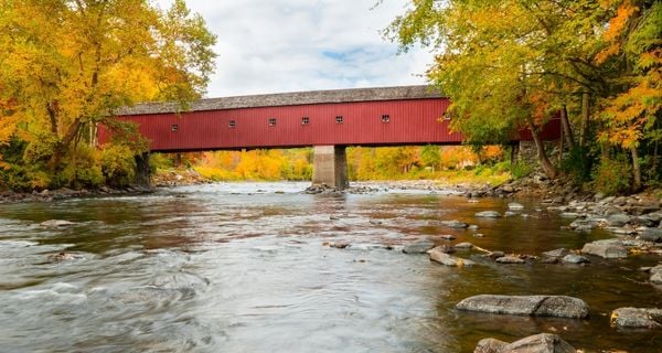 Litchfield CT historic covered bridge