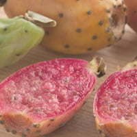 Prickly pear jelly served in prickly pear bowl.