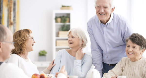 senior citizens enjoying time with eachother