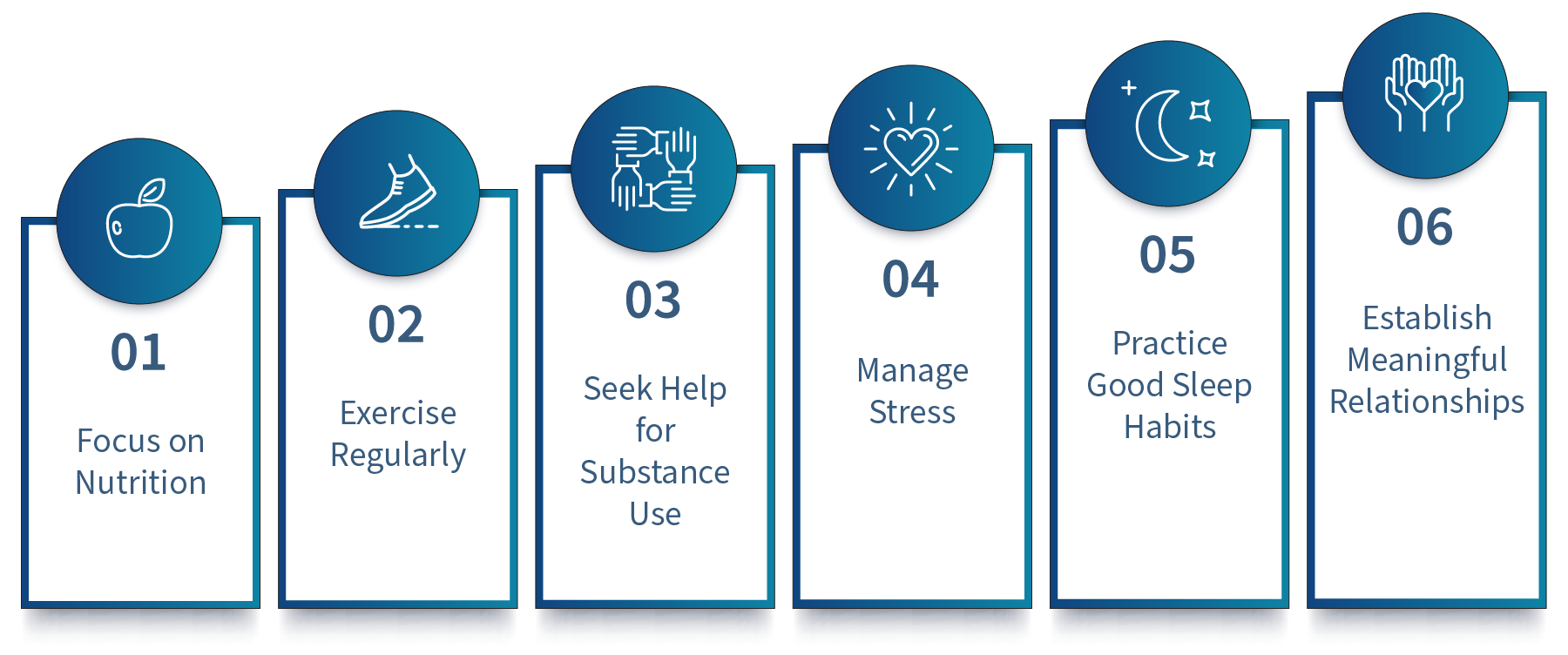 Six pillars of lifestyle medicine chart.