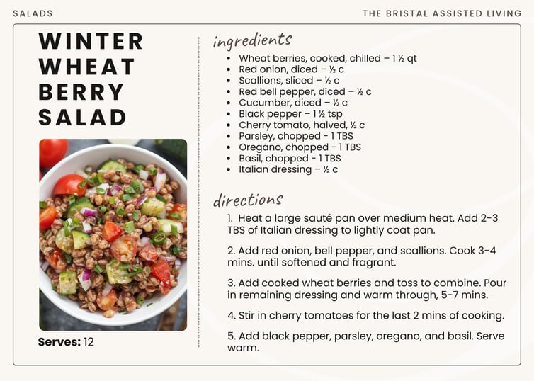 1 warm wheat berry salad