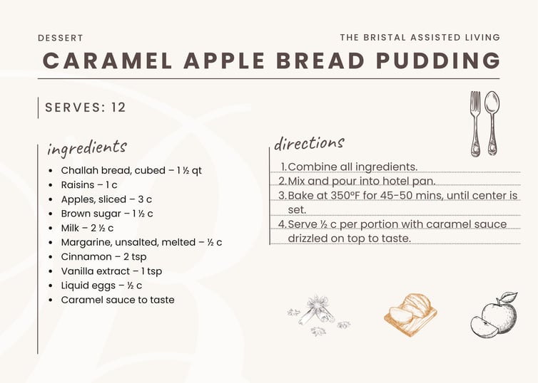 caramel apple bread pudding
