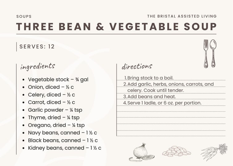 three bean and vegetable soup