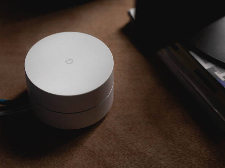 Google Nest sitting on desk