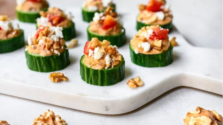 Cucumber Walnut Bites