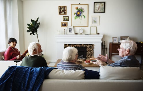 Group of people attending a memory care support group