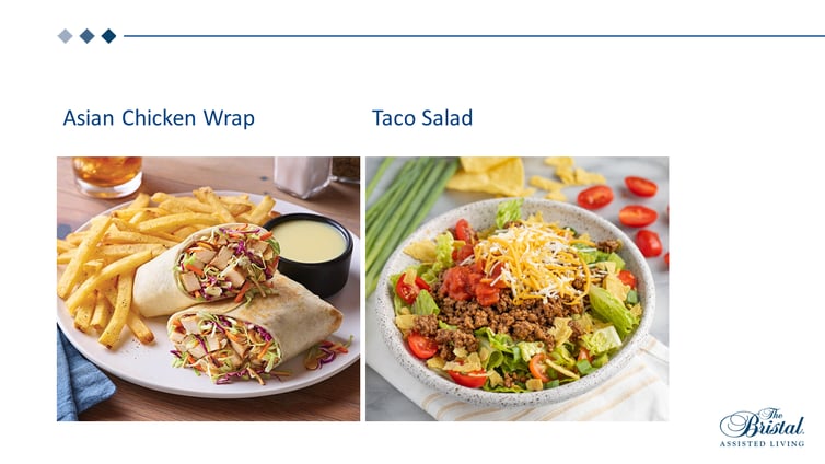 Spring 2025 asian chicken wrap and taco salad