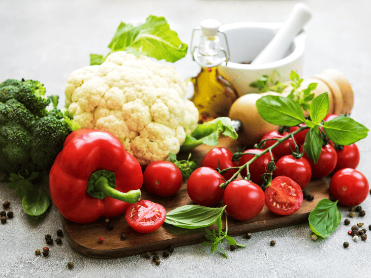Platter of healthy veggies