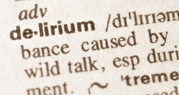 delirium in dictionary close-up