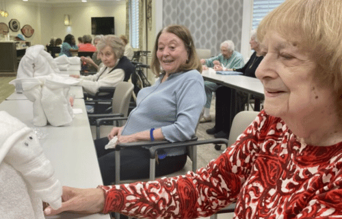 Residents at The Bristal at East Northport enjoyed an immersive programing experience on the history and culture of cruise ships