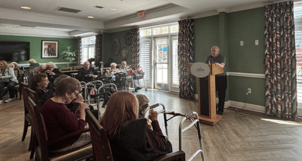 The Bristal at North Woodmere hosted an open mic for residents to encourage expression, individuality, and community