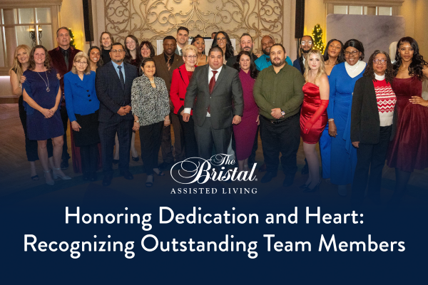 Team Members of the Year gather with Leadership of The Bristal Assisted Living