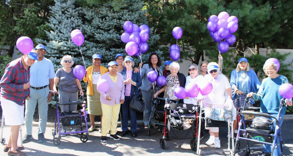 residents and team members at the mini walk 