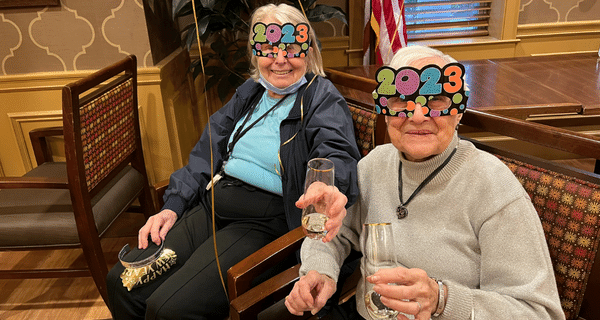 senior women welcoming the new year