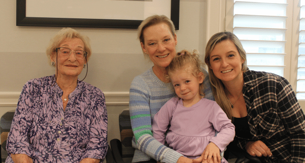senior woman, daughter, granddaughter, great granddaughter
