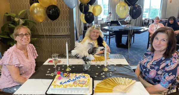 senior woman celebrating her birthday