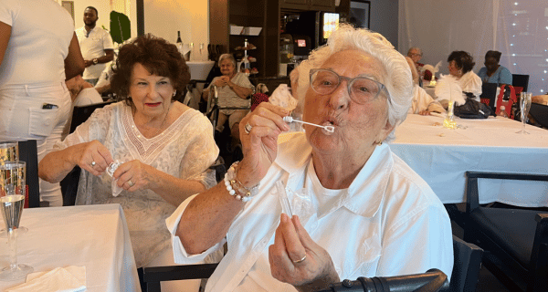 The Bristal Assisted Living residents enjoying the 2nd Annual White Party at Garden City.