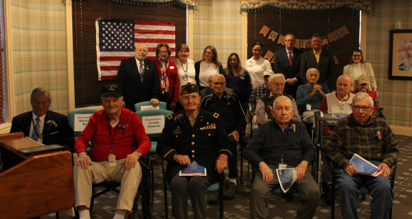 Veteran members of the Woodcliff Lake resident celebrating Veterans day.